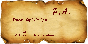 Paor Aglája névjegykártya